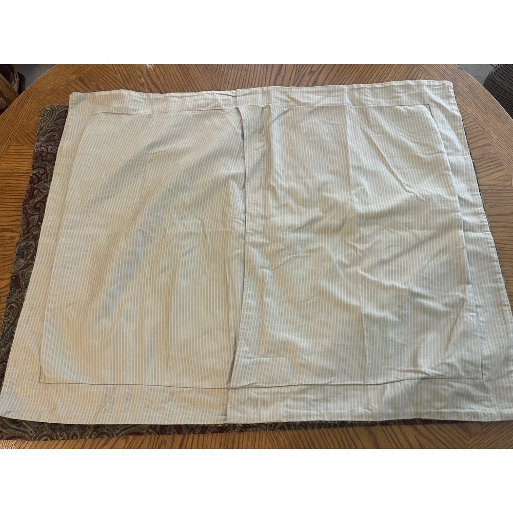 Vintage Tommy Hilfiger Pillow Shams Covers Set Pair Red Light Corduroy Paisley - Picture 7 of 13